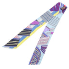 Hermes Twilly Multicolor Silk Sangles en Zigzag Scarf — view 2