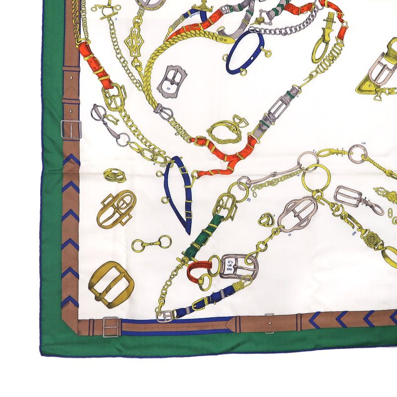 Hermes Carre 140 Chevaux Dechaines Scarf Cashmere Silk — view 5