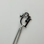 Dior Necklace Pendant Logo Silver Vintage — view 5