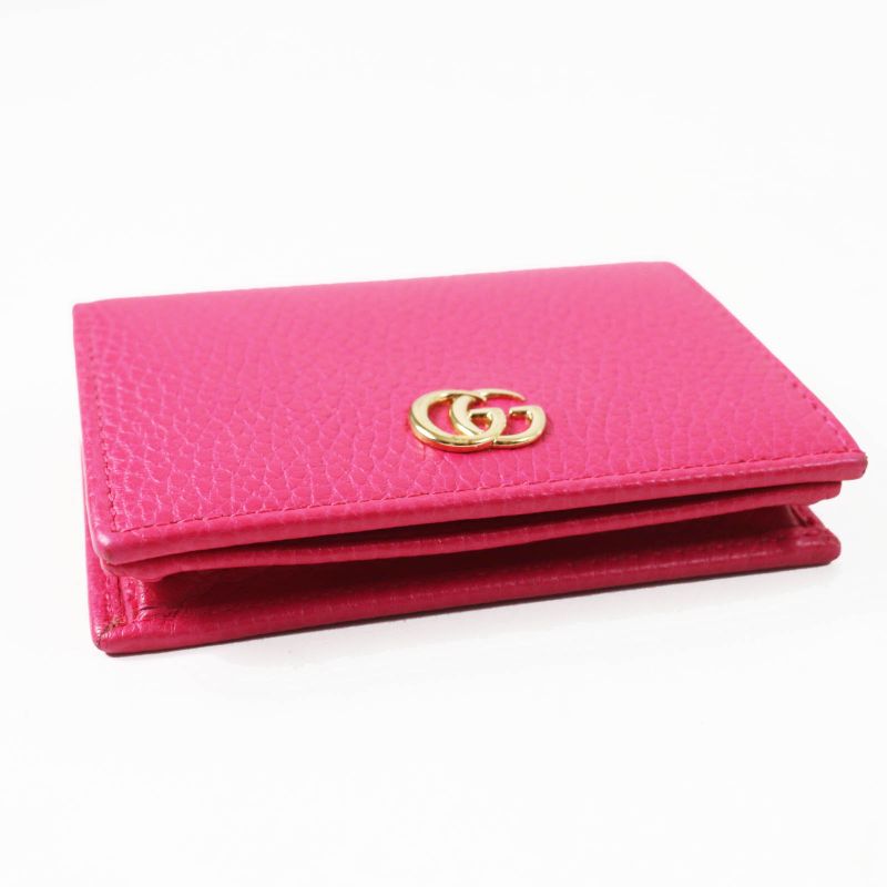 Gucci GG Marmont Leather Mini Wallet Bifold Shocking Pink — view 5