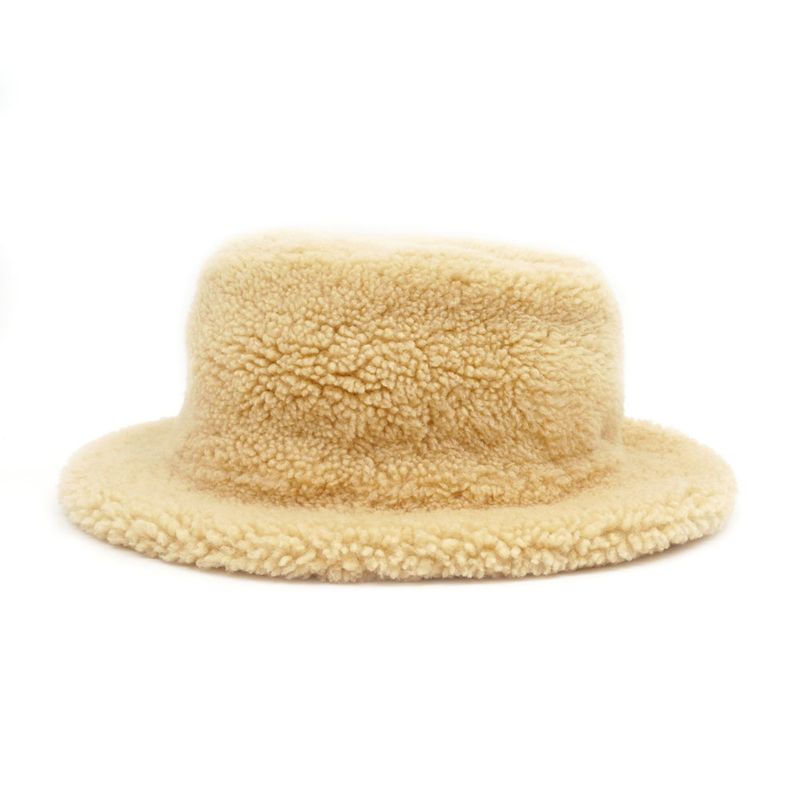 Hermes Forbe Mouton Bucket Hat Beige Size 58 Accessory — view 4