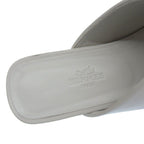 Hermes Idole Chaine D'ancre Motif Leather Sandals Mule Light Gray 36 — view 7