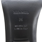 Hermes Idole Chaine D'ancre Motif Leather Sandals Mule Light Gray 36 — view 9