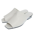 Hermes Idole Chaine D'ancre Motif Leather Sandals Mule Light Gray 36