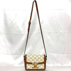 Celine Shoulder Bag White Brown Triomphe — view 3
