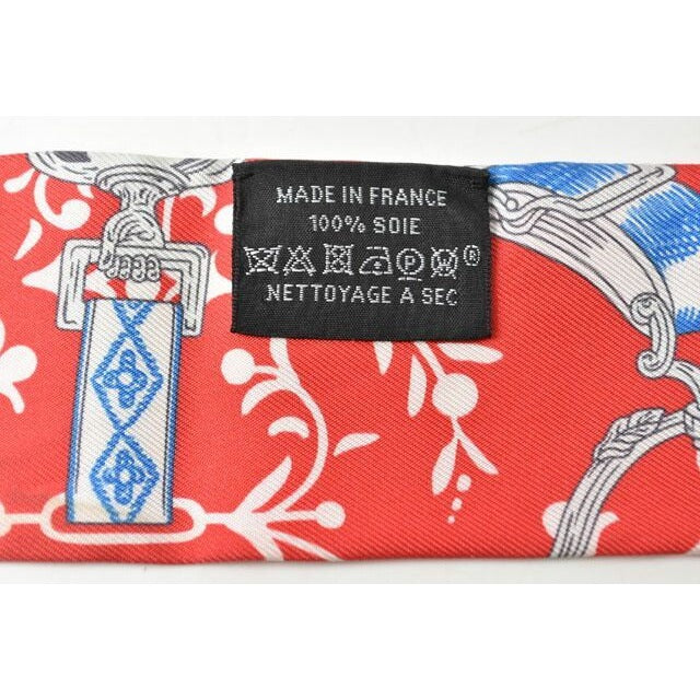 Hermes Twillye Scarf Silk Twill Rouge Blue — view 4