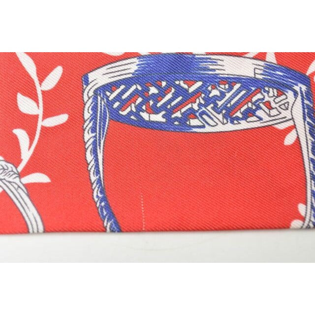 Hermes Twillye Scarf Silk Twill Rouge Blue — view 6