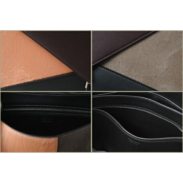 Celine Shoulder Bag Clutch 2-Way Yellow with Strap — view 4