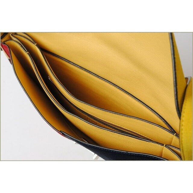 Celine Shoulder Bag Clutch 2-Way Yellow with Strap — view 6