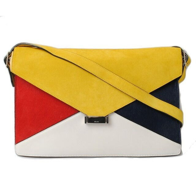 Celine Shoulder Bag Clutch 2-Way Yellow with Strap