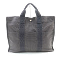 Hermes Her Line Herbag MM Silver Hardware Serie Button Canvas Tote Bag Gray