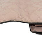 Gucci Bifold Long Wallet Pink Beige Striped Leather — view 9