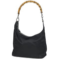 Gucci Bamboo Shoulder Bag Nylon Black
