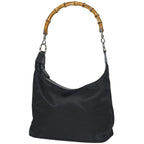 Gucci Bamboo Shoulder Bag Nylon Black
