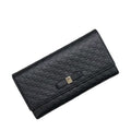 Gucci Bifold Wallet Black Microshima Leather Ribbon GG Cover