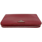 Prada Round Zipper Long Wallet Red 1 M0506 Saffiano — view 5