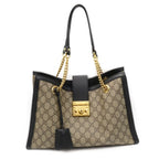 Gucci Padlock GG Shoulder Bag Beige Black