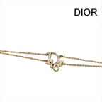 Dior Logo Bracelet Bangle Rhinestone Gold