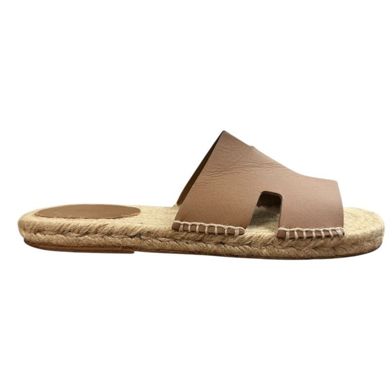 Hermes Espadrille Antigua Flat Leather Sandals 42 Brown — view 6