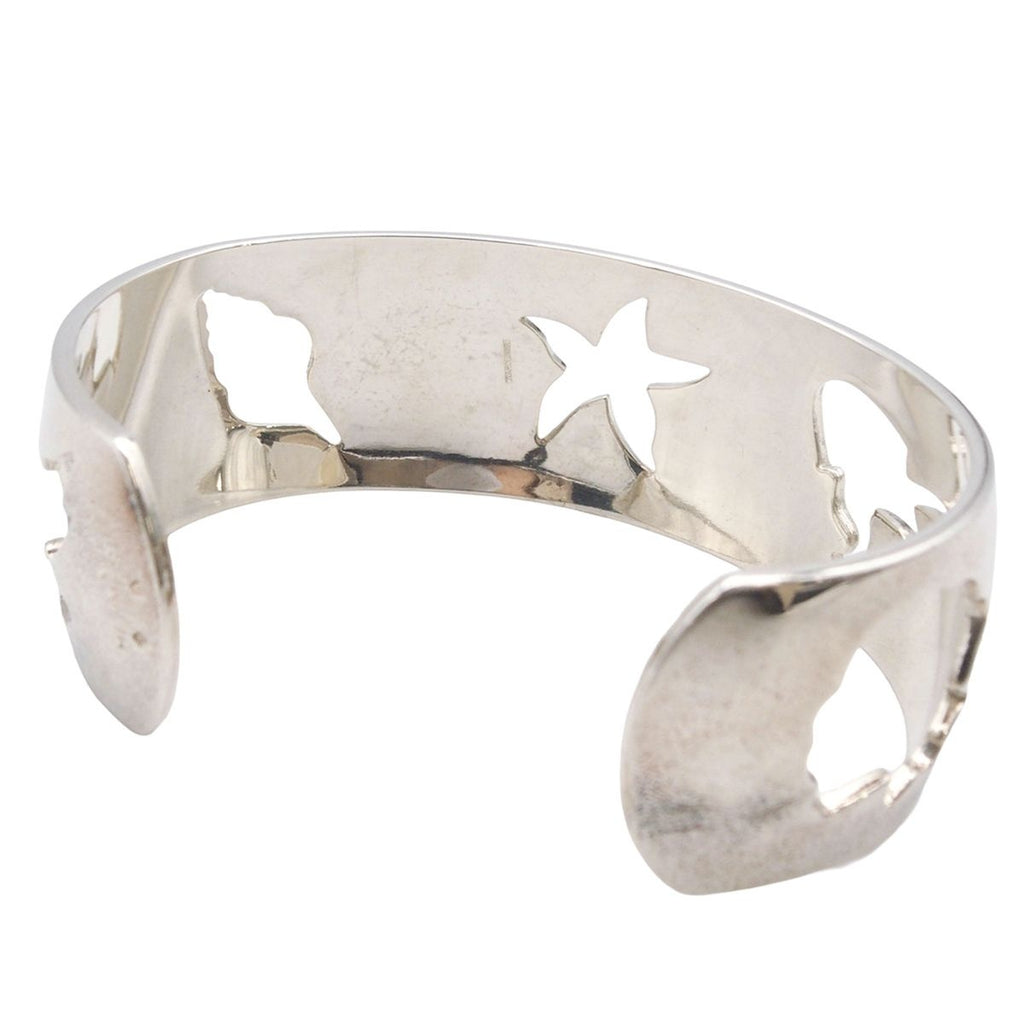 Hermes Bangle Sea Motif Silver Bracelet — view 2