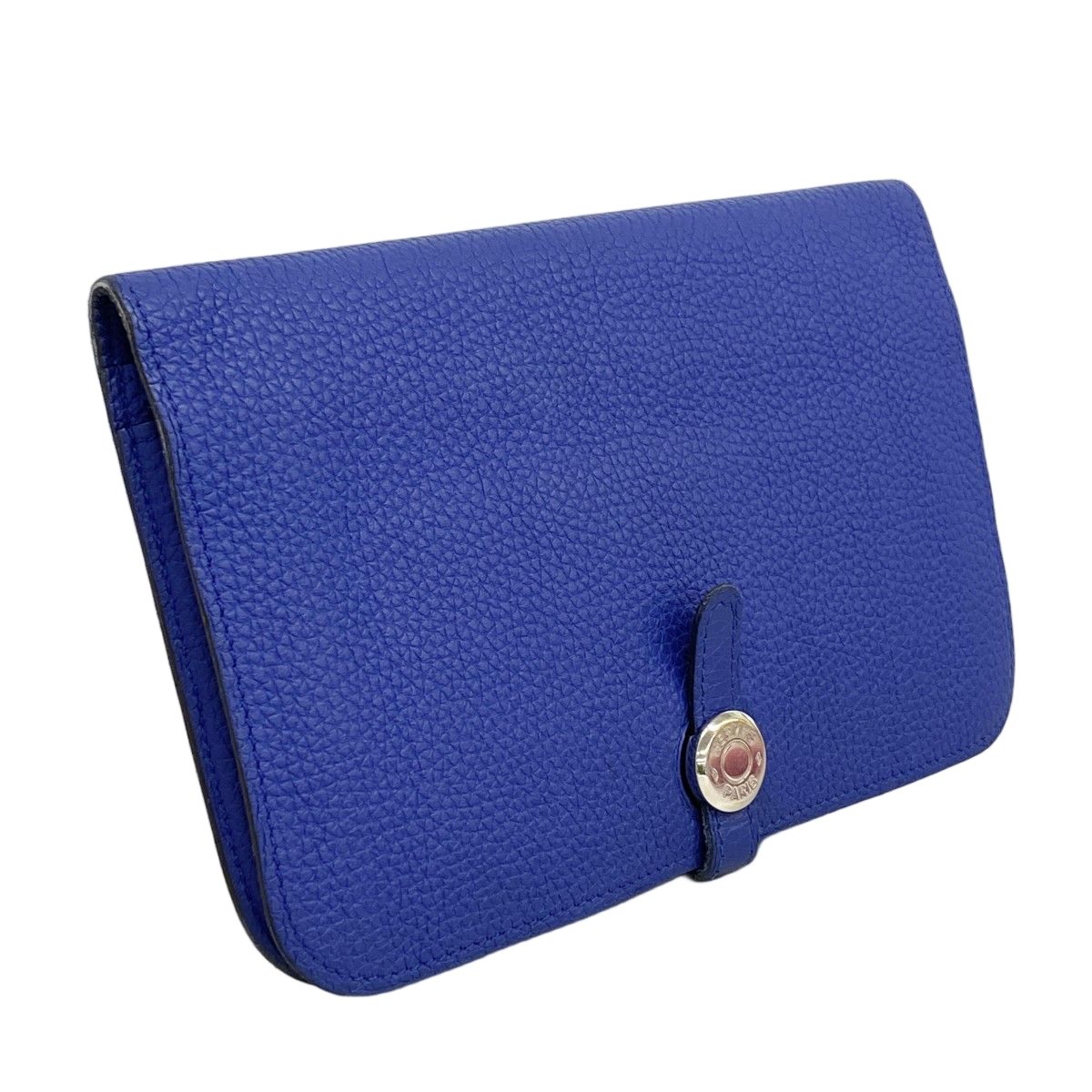 Hermes Wallet Dogon GM Togo Blue Electric Silver — view 2