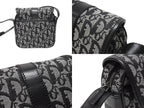 Dior Shoulder Bag Trotter Canvas Leather Black Galliano — view 4