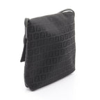 Fendi Shoulder Bag Zucchino Black Canvas Leather B — view 2