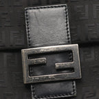 Fendi Shoulder Bag Zucchino Black Canvas Leather B — view 9