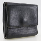 Chanel Coco Mark W Hook Calf Black Bifold Wallet — view 3