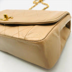 Chanel Diana Quilted Lambskin CC Logo Shoulder Bag Beige — view 4