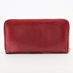Gucci Leather Round Zip Wallet Long Red — view 7