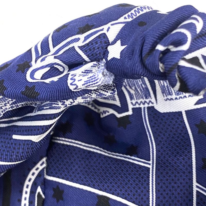 Hermes Silk Headband Turban Navy — view 5