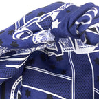 Hermes Silk Headband Turban Navy — view 5