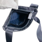 Prada Triangle Logo Pochette Silk Satin Shoulder Bag Light Gray — view 7