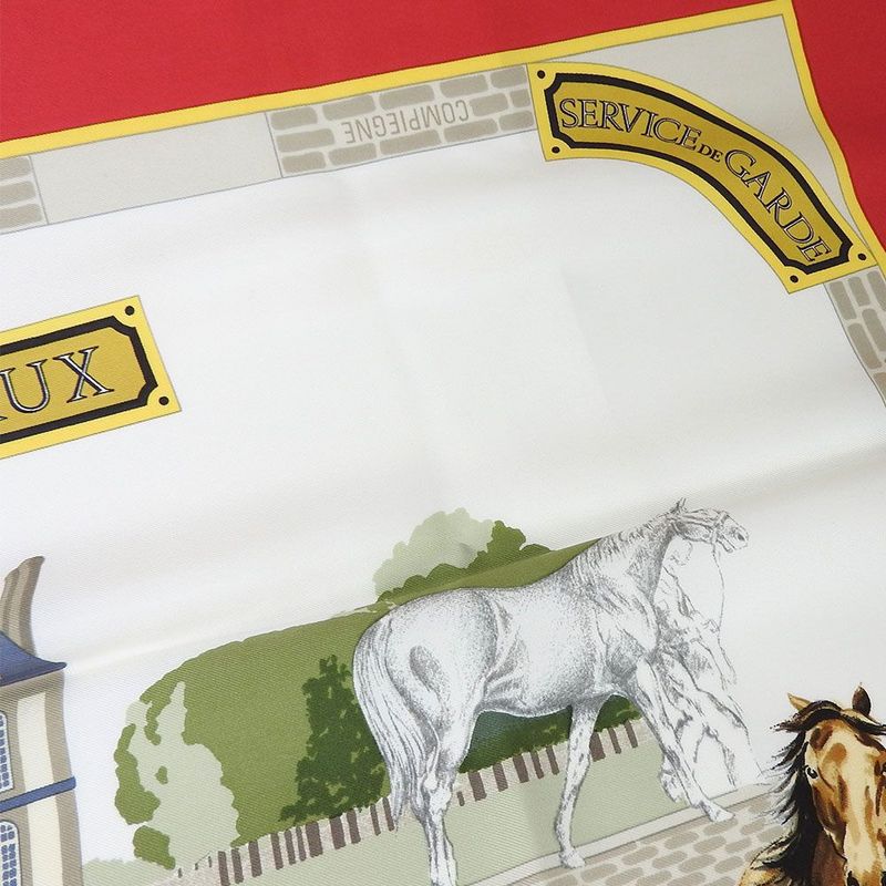 Hermes Scarf Carre 90 100% Silk LES Haras Nationaux National Stallion Breeding — view 5