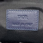 Christian Dior Clutch Bag Second Small Pouch Logo Oblique Nylon Navy — view 5