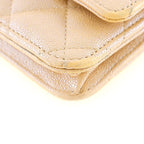 Chanel Classic Chain Wallet Quilted Long In Calf And Caviar Leather Beige — view 5