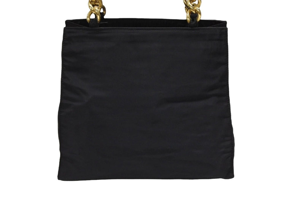 Prada Handbag Triangle Logo Nylon Gold Black — view 3