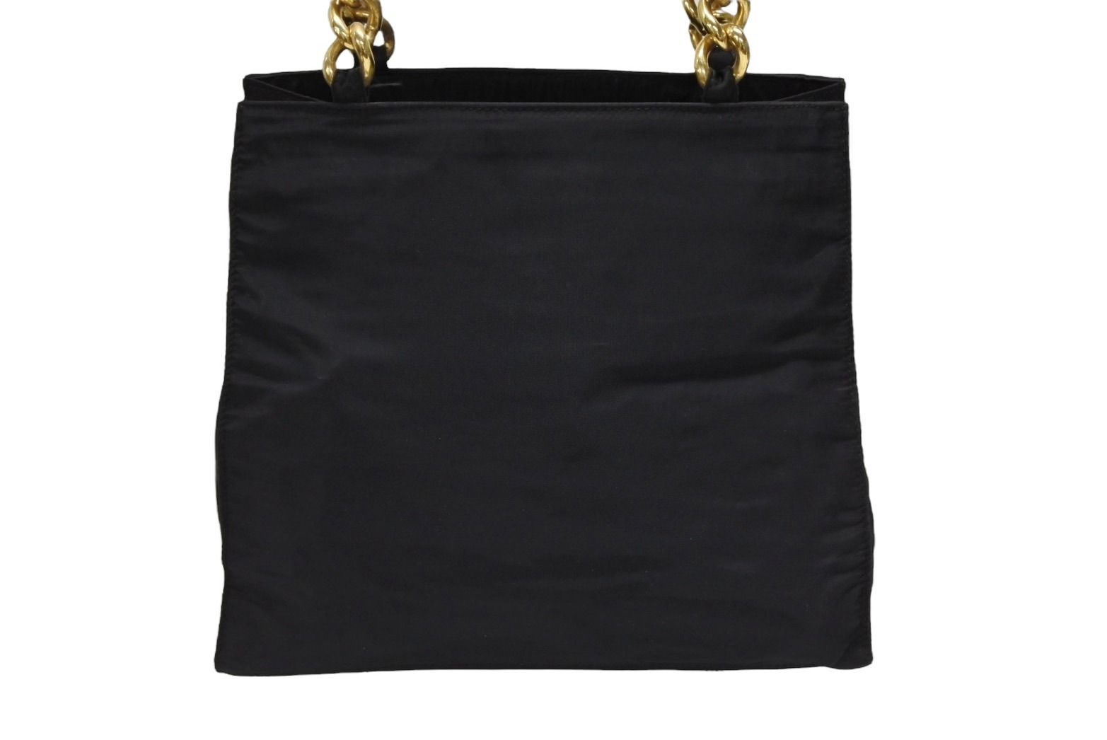 Prada Handbag Triangle Logo Nylon Gold Black — view 3