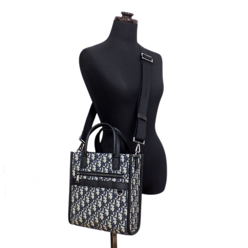 Dior Safari North South Oblique Jacquard Silver Hardware Hand — view 9