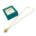 Christian Dior GP Rhinestone Ribbon Heart Necklace Gold Black — view 8