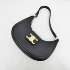 Celine Ava Medium Triomphe Shoulder Bag Black Gold Hardware — view 9
