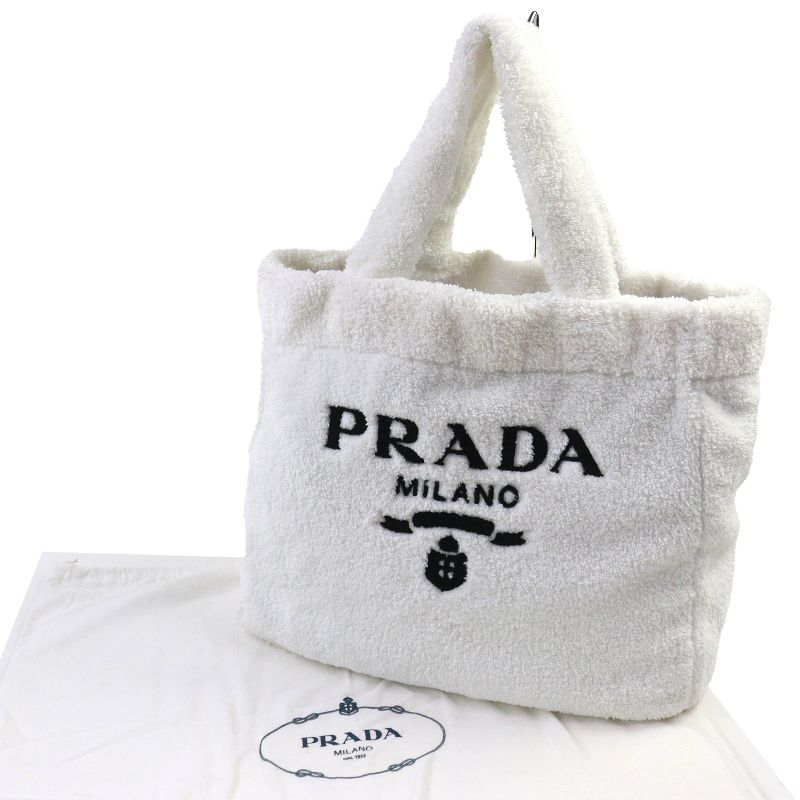 Prada 1 Bg130 Spugna Polyester Cowhide Triangle Logo Soft Terry Leta Ring — view 3