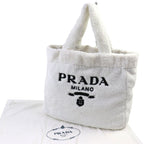 Prada 1 Bg130 Spugna Polyester Cowhide Triangle Logo Soft Terry Leta Ring — view 3