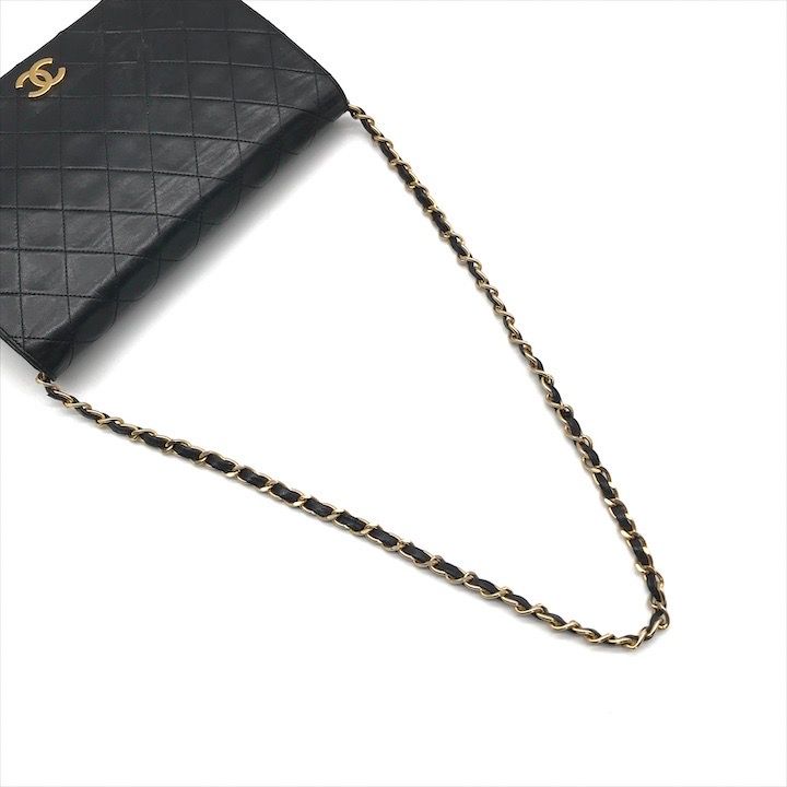 Chanel Quilted Lambskin CC Logo Push Lock Chain Shoulder Bag Black — view 6