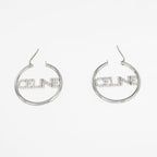Celine Earrings Hoop Crystal Silver Color Pair Accessories — view 8