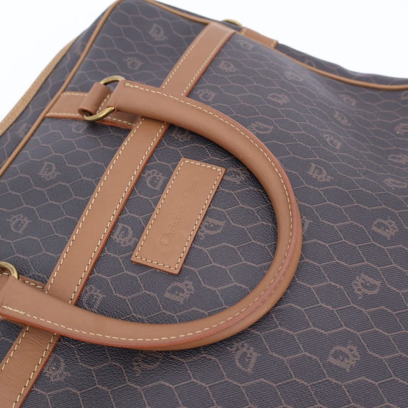 Christian Dior Honeycomb Brown Gold Hardware Business Bag — view 7