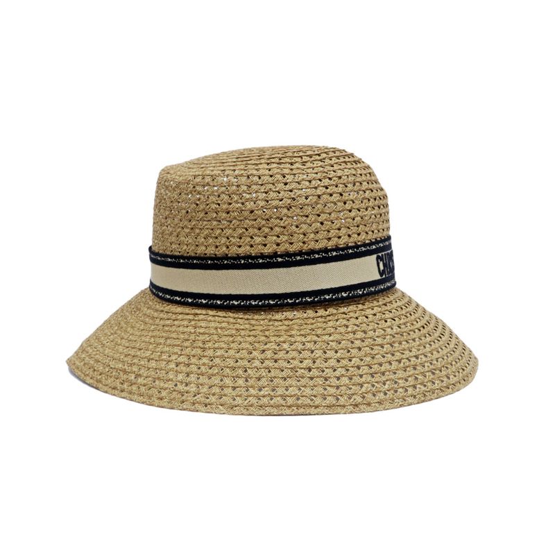 Dior D Bobby Wide Brim Hat 34 Dbp924 G153 Beige Black Size 57 — view 3