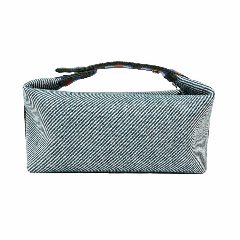 Hermes Brid A Black PM Au-carre Handbag Pouch Vert Foret — view 3
