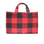 Christian Dior 19 AW Double L Canvas Check Tote Bag Red — view 2